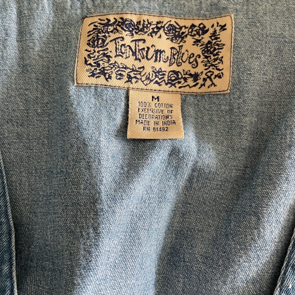 Tantrums Blue Floral Embroidered Vest - Picture 3 of 3